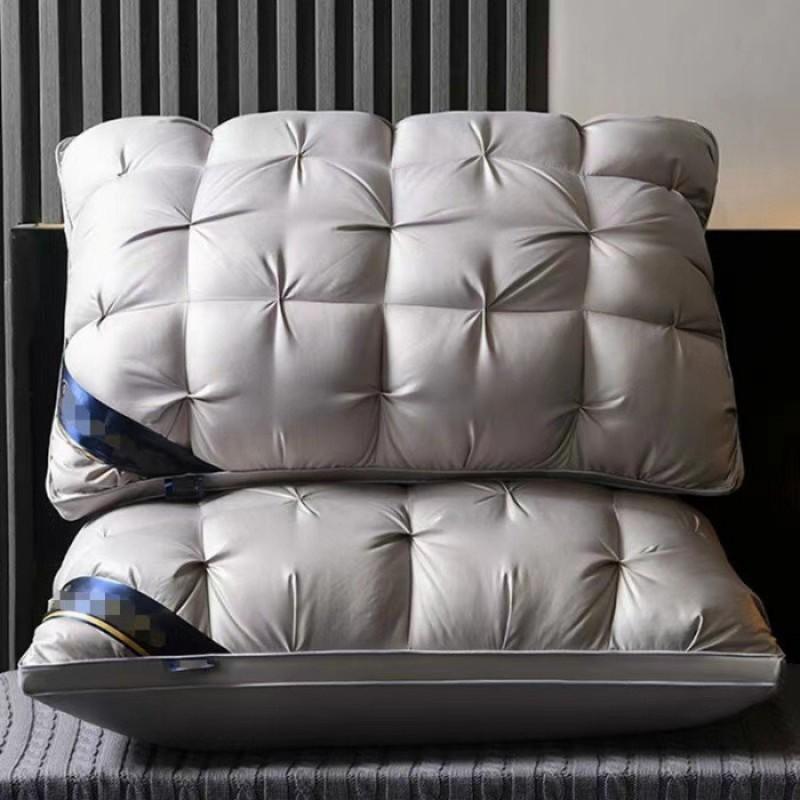 Orthopedic Cervical Support Pillow Adults Medium Height 20-25cm Hollow Fiber Fill Breathable Polyester-Cotton Cover Single