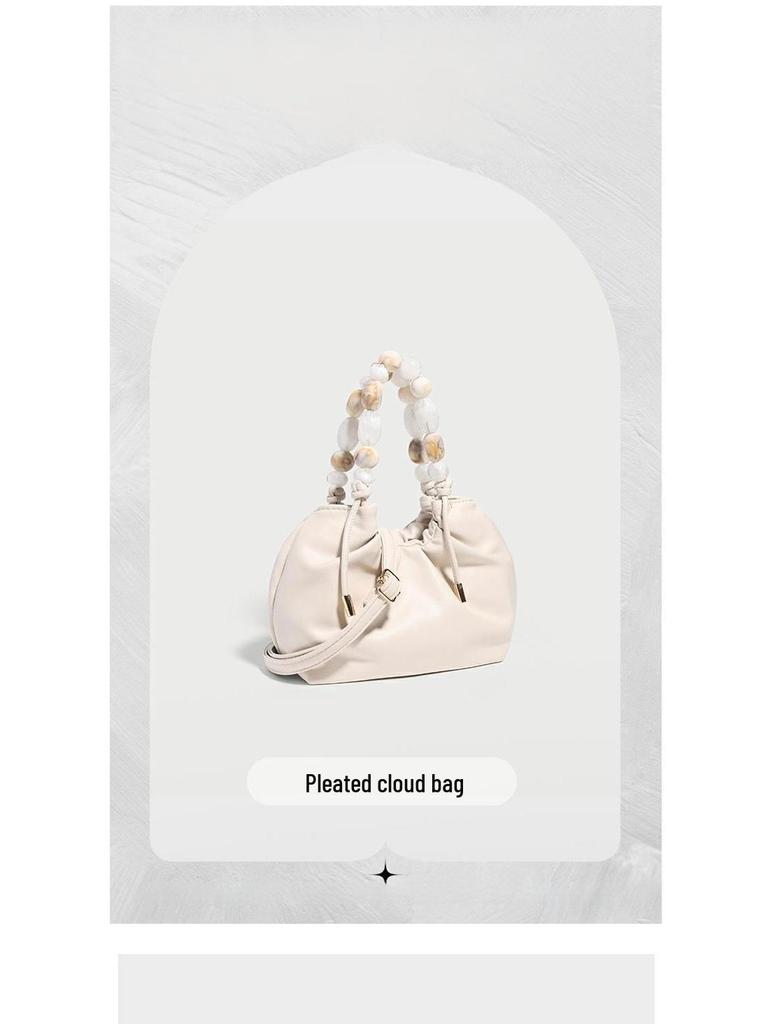 Women's 2025 Spring/Summer Pleated Chain Bucket Crossbody Bag