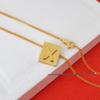 Arc de Triomphe Letter Choker: Brass Gold-Plated Small Square Tag Necklace with Initial Pendant