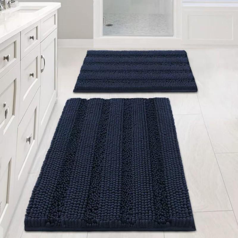 Thick Solid Chenille Bath Mat Non-Slip Absorbent Floor Rug Entryway Bathroom Kitchen Living Room