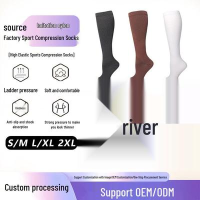 Calzini da Corsa Compressivi Alti Fino al Ginocchio da Donna Traspiranti - Resistenti agli Odori, Imitazione Nylon, Calzettoni Sportivi