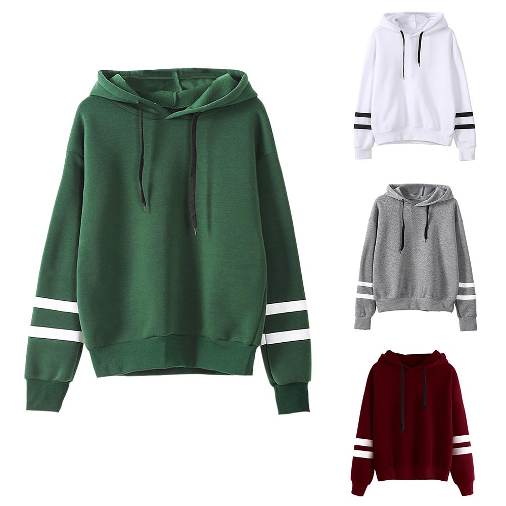 periwinkLuQ Women Sweatshirt Solid Color Striped Long Sleeve Loose Hooded Hoodies Pullover for Autumn Winter Casual periwinkLuQ Women Sweatshirt Solid Color Striped Long Sleeve Loose Hooded Hoodies Pullover for Autumn Winter Casual