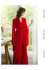 Sweet Satin Open-Front Robe: Deep V, Light Luxury, Tie-Waist, Wide Sleeves Homewear.