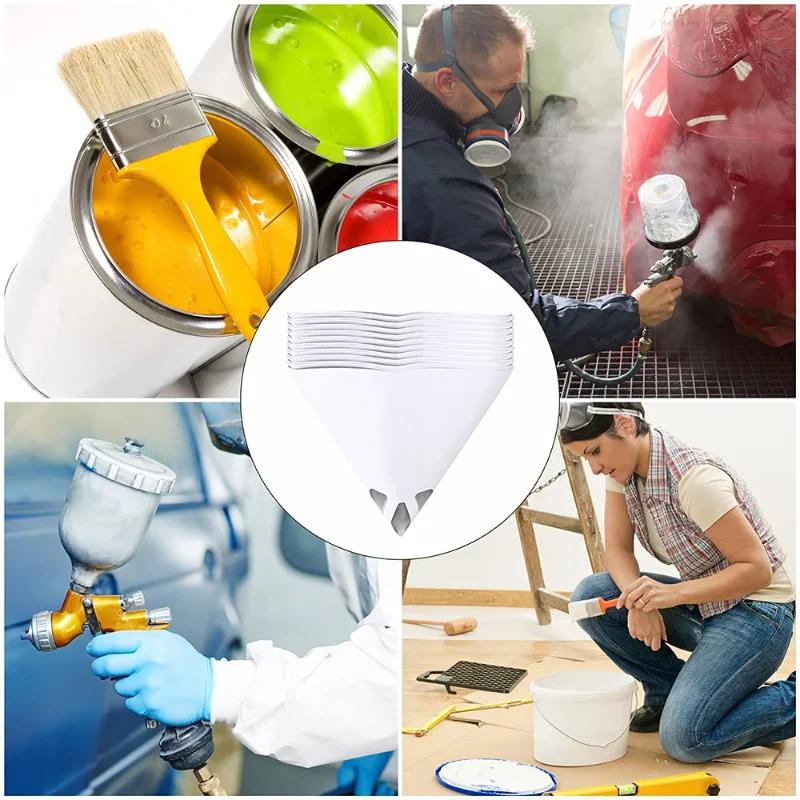 200Pcs Car Paint Spray Mesh Paper Filter Purifying Straining Funnel Disposable Paint Filter Conical Nylon Micron Paper Funnels