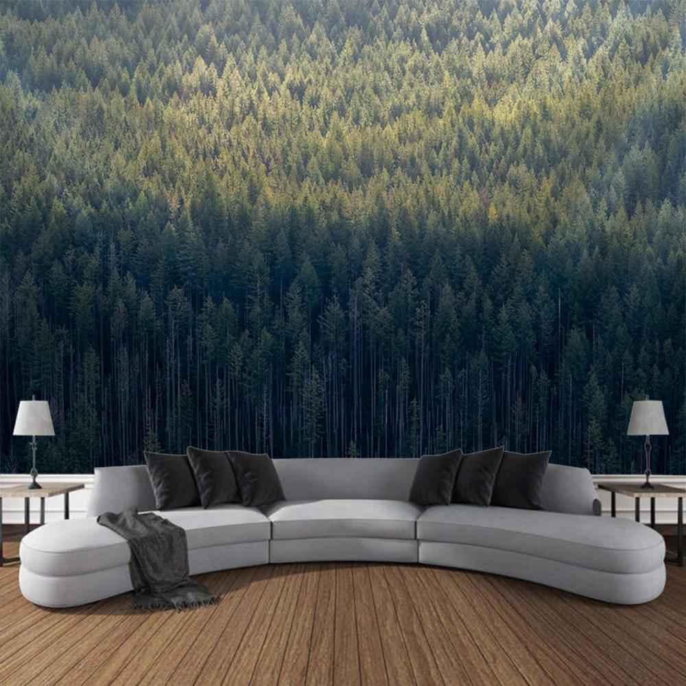 Living Room Bedroom Decoration Tapestry Natural Scenery Wall Hanging Home Wall Background Cloth Forest Tree Large-sized Tapestry