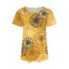 Women's Summer Fashion Casual Pleated Round Neck Print Short Sleeve T-Shirt Top