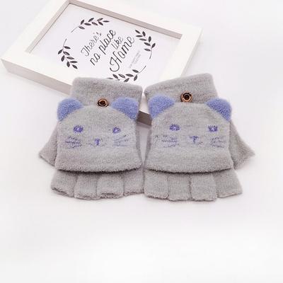 Kinder Jungen Mädchen Winter Cartoon Patchwork Farbe Warme Strickhandschuhe