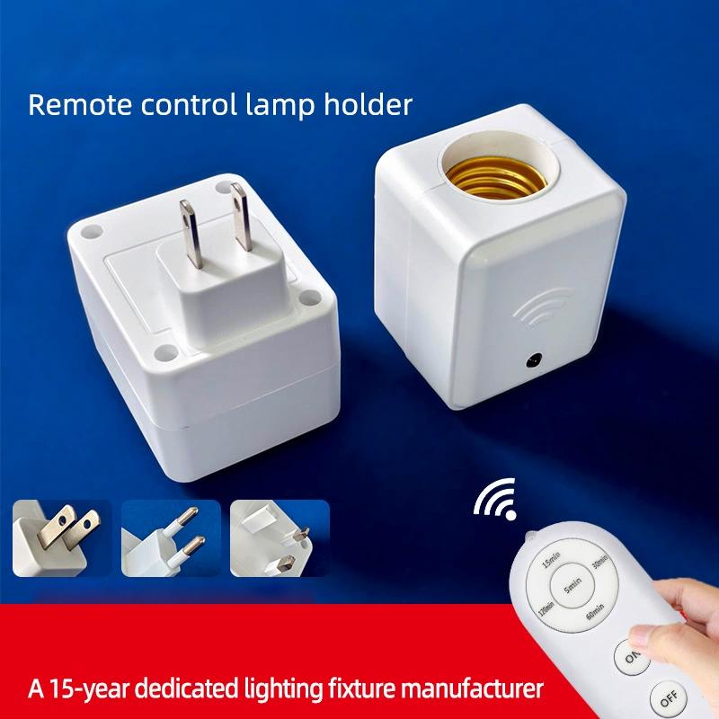 1Pc Us Eu Uk E27 Remote Control Lamp Head Socket Lamp Base Wireless Smart Remote Control Lamp Holder Cap Intelligent Switch
