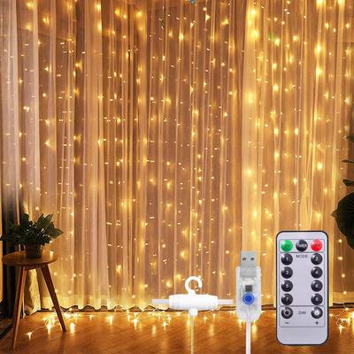 LED Curtain Jewelry Fairy Illumination 3m X 300 LED USB 8 Flashing Easy Remote Curtain Variable Timer IP68 Popular and Beautiful for Outdoor New
