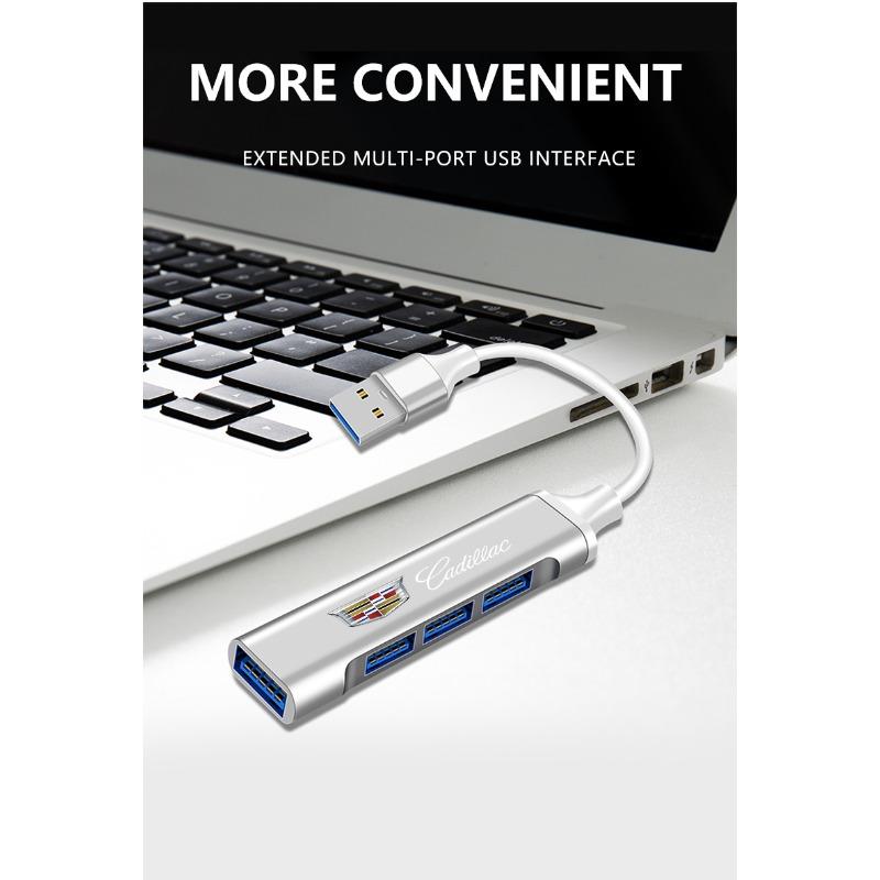 Type-C Turn USB Adapter Multi Port Distributor Hub Car Goods For Cadillac CT5 CT6 CTS Seville ATS XTS Celestiq Ciel Escala SRX XT4 XT5 ELR Elmiraj EXT