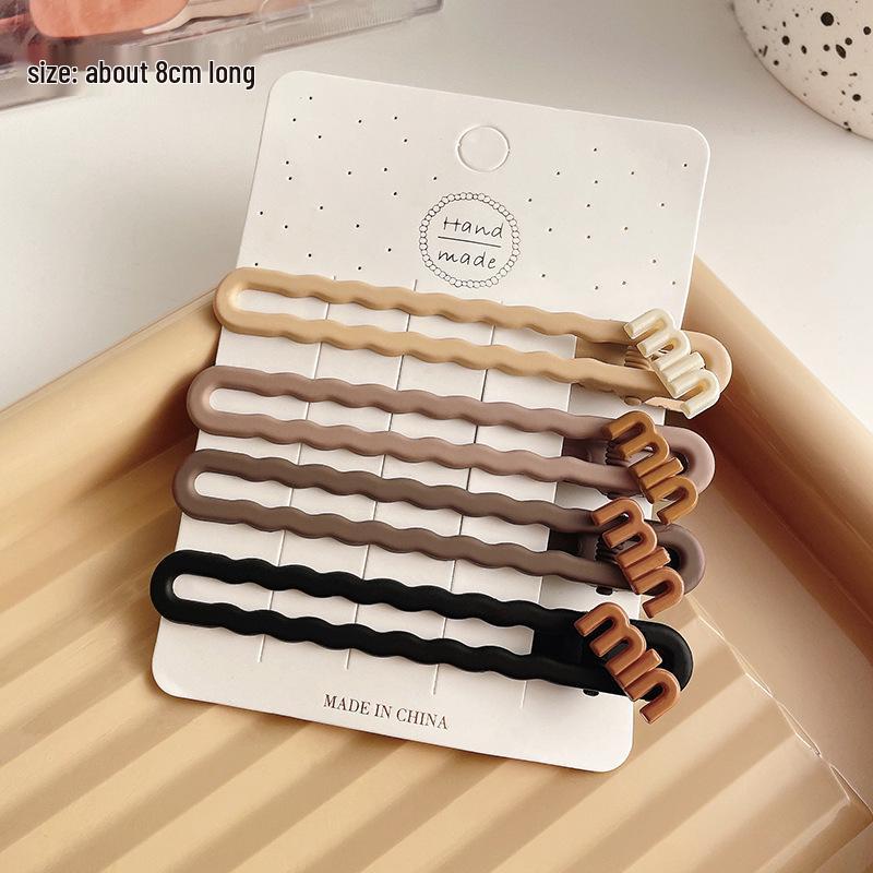 Autumn & Winter Coffee Hair Clip: Women's Seamless Duckbill, BB & Bangs Clips