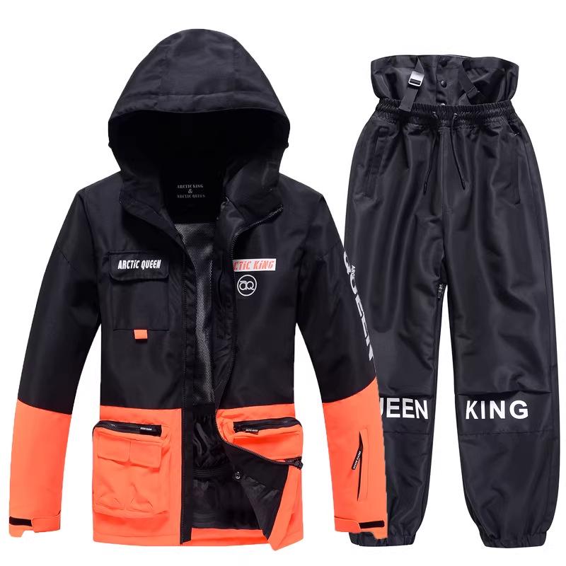 Unisex Couple's Korean Style Ski Suit Set: Warm, Thick Jacket and Pants for Snowboarding & Alpine Skiing