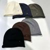 Minimalist style small standard knitted stack hat unisex warm ear protection big head circumference knitted hat showing face small cold hat