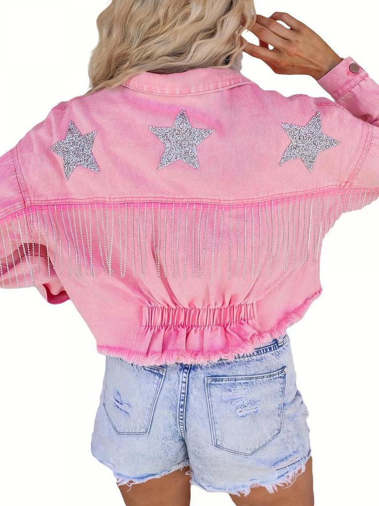 2026 Women's New Arrival Pink Denim Jacket - European & American Style