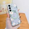 Cartoon Flower for Magsafe Case for Samsung Galaxy S26 S25 S23 Ultra S24 Plus Magnetic Wireless Charging Transparent Matte Cover