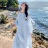 New French Gentle Wind Sweet Loose Beautiful Fairy Long Dress Seaside Vacation Wind Off-the-shoulder Dress Female