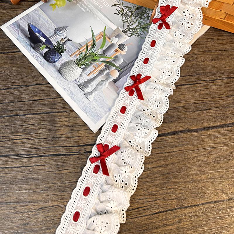 

1 ярд Кружевные края DIY Материал Бант Кружевная отделка Аксессуары Юбка Кружевные аксессуары Аксессуары для одежды 7 см шириной красный
