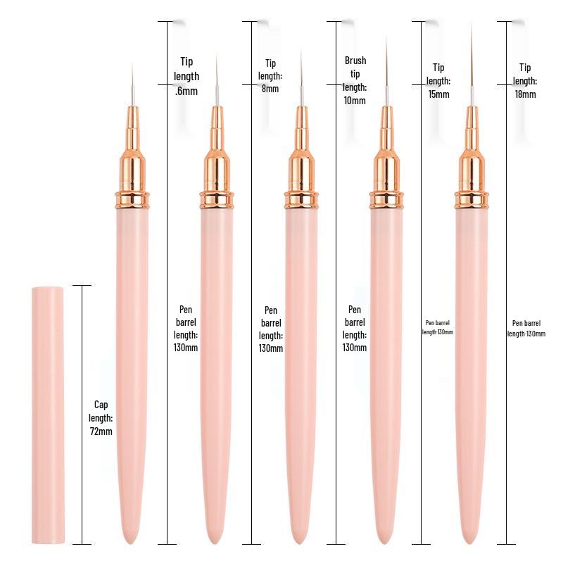 Nail Art Liner & Eyeliner Pen Set: Flower, Outlining, Lower Eyelash, Needle-Type Brush Collection