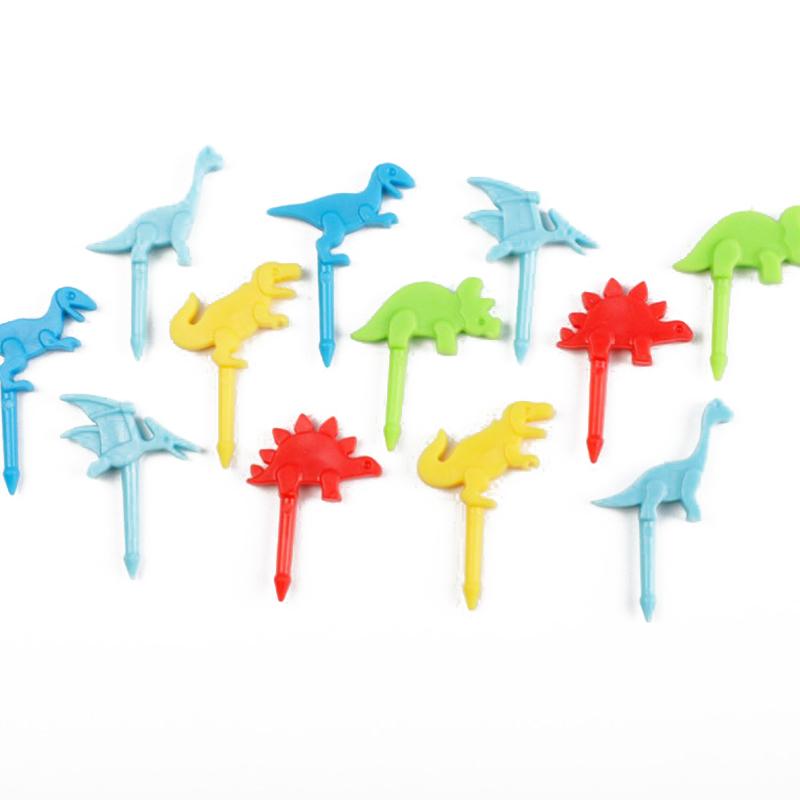 Cute Cartoon Dinosaur Fruit Fork Cute Eyes Cupcake Top Decoration Food Appetizer Toothpicks Bento Box Accessories
