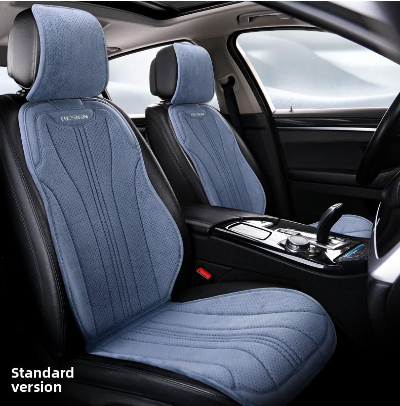 High Quality Suede Universal All Seasons Car Seat Cover Perforated Breathable Anti-Slip Luxury Car Suede Seat Cover With Pillow