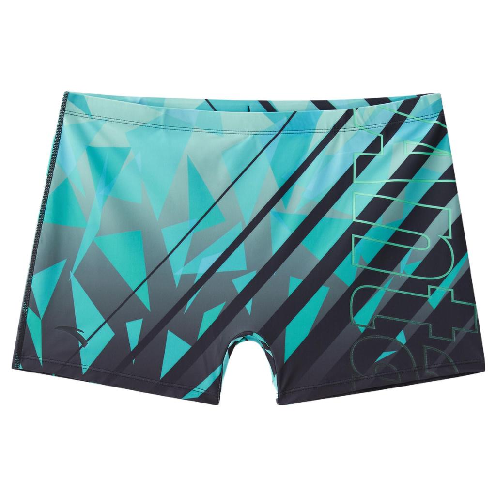 Anta Pattern Printed Straight Leg Swim Trunks Men swimwear Green Black 1823531454-1