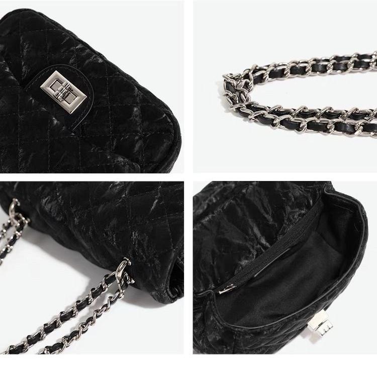 IELGY Ladies Messenger Bag Diamond Chain Small Square Bag