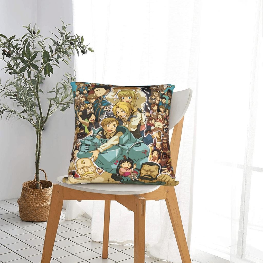Pillow Cover Full Metal Alchemist  Funny Pillow Case For Chair Sofa Home Decor Pillowcases
