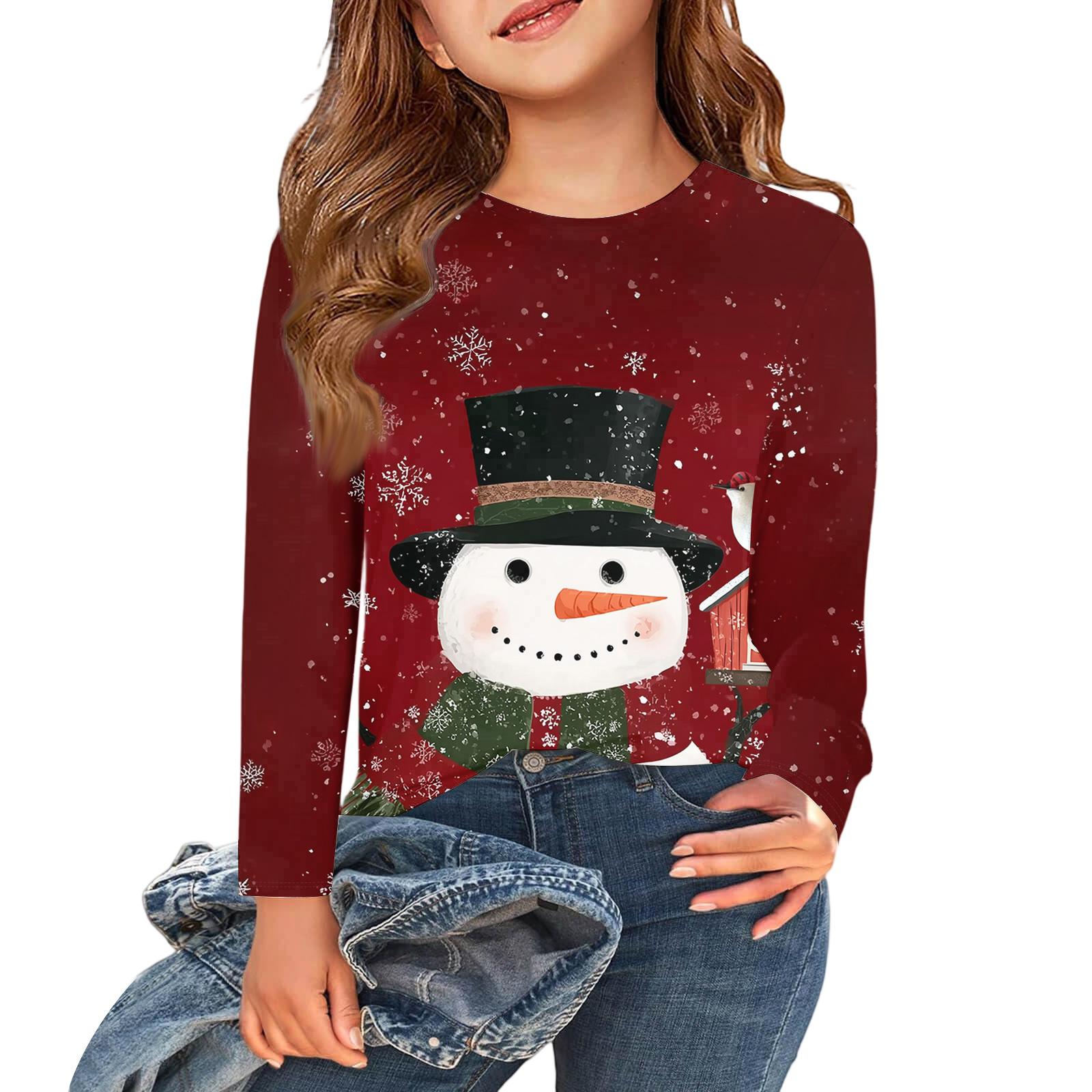 

Детский повседневный топ с круглым вырезом и длинным рукавом 160 винный