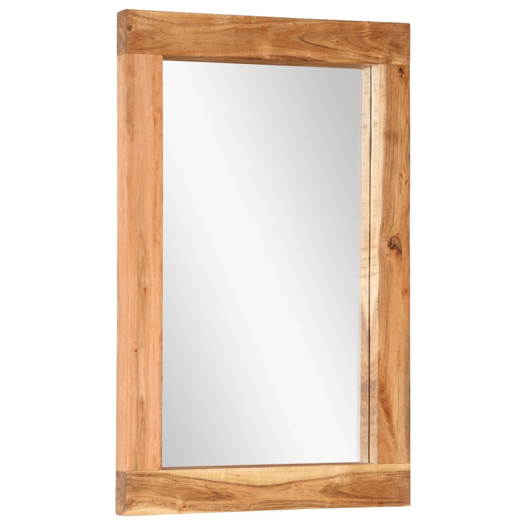 Mirror 70 x 50 cm Solid Acacia Wood and Glass