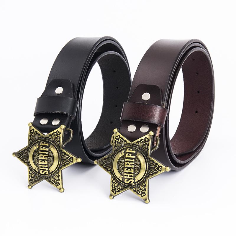 Herren Retro Leder Sheriff Gürtel - Europäisches & Amerikanisches Modeaccessoire