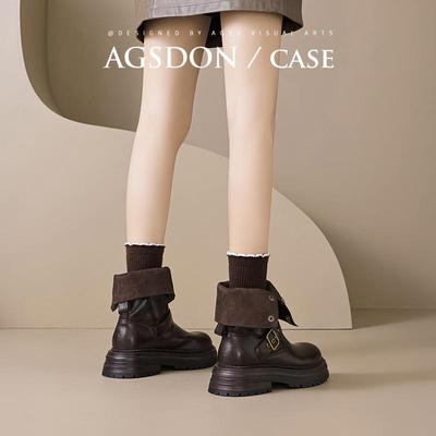 Augusden Damen Vintage Braune Mittelhohe Ritterstiefel (2025)