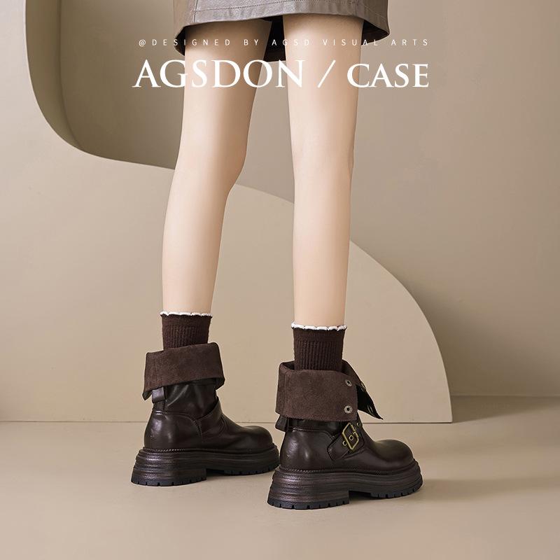 Augusden Women's Vintage Brown Mid-Calf Knight Boots (2025)