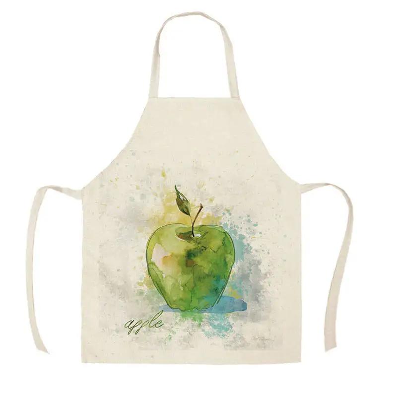 Citroen Fruitpatroon Slab Waterverf Kunst Keuken Schort Dames Huis koken Bakkerij Schoonmaak Linnen Chef Vlekbestendig Schort