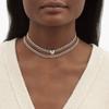 Modische Halsketten aus Edelstahl für Damen Herzförmiger Zirkon-Halskettenanhänger Temperament Schlüsselbein-Kette Party-Schmuck Geschenke