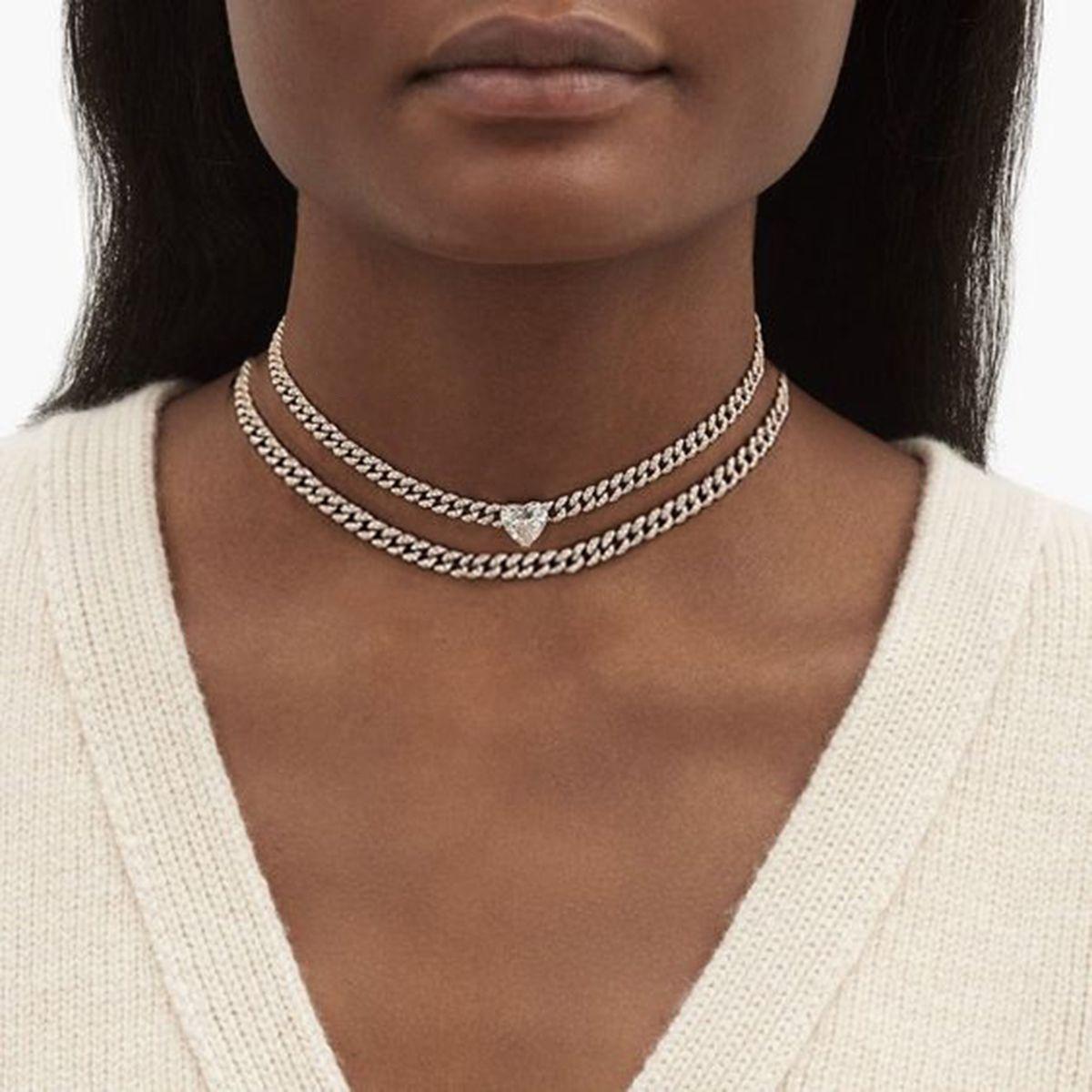 

Stainless Steel Fashion Necklaces for Women Heart Shaped Zircon Necklace Pendant Temperament Clavicle Chain Party Jewelry Gifts