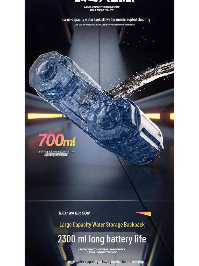 AI-Powered Voice-Controlled Blinking Gatling Water Gun for Kids - Electric Rapid-Fire Summer Toy