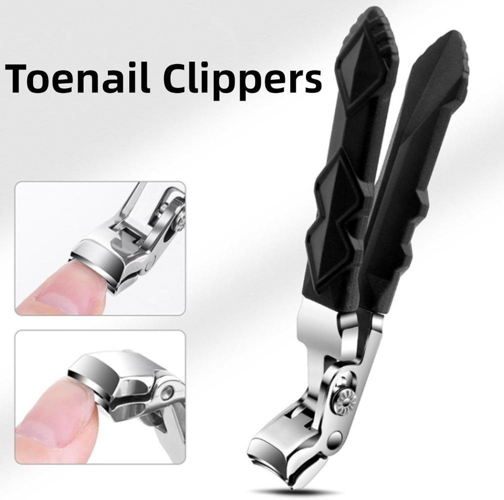 Stainless Steel Toenail Clippers with Curved Blade & Nail Catcher – Ergonomic Precision Trimming for Thick or Ingrown Nails
