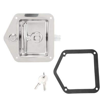 Loquet de Boîte à Outils à Poignée en T 4,9 X 4,7 pouces Acier Inoxydable Hautement Poli Poignée de Verrouillage de Boîte à Outils pour Camping-Car avec Clés Joint pour Caravane