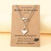 Silver Heart-shaped Letter Necklaces Mother's Day Parent-child Card Necklaces Stainless Steel Collarbone Chain Jewelry