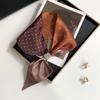 Effortless Polyester Scarf,Short Rectangular Women's Neck Support Scarf,Buttoned Matching Shirt Scarf Thin Style