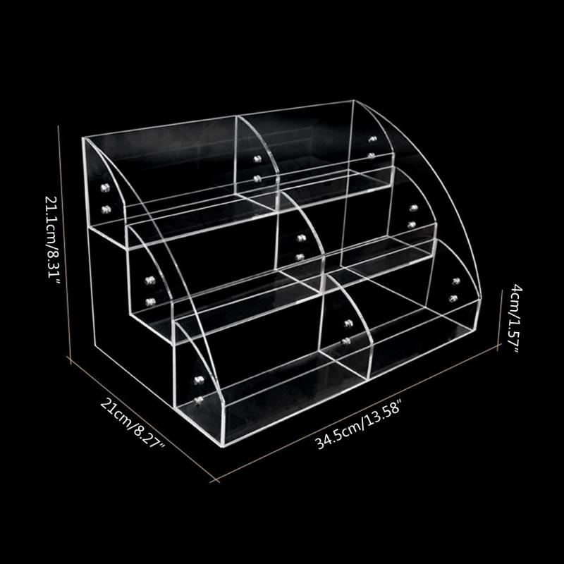 Clear Display Risers Stand 1 2 3 Tiers Makeup Organizers Acrylic Display Shelf with Dividers Dresser Display Stand