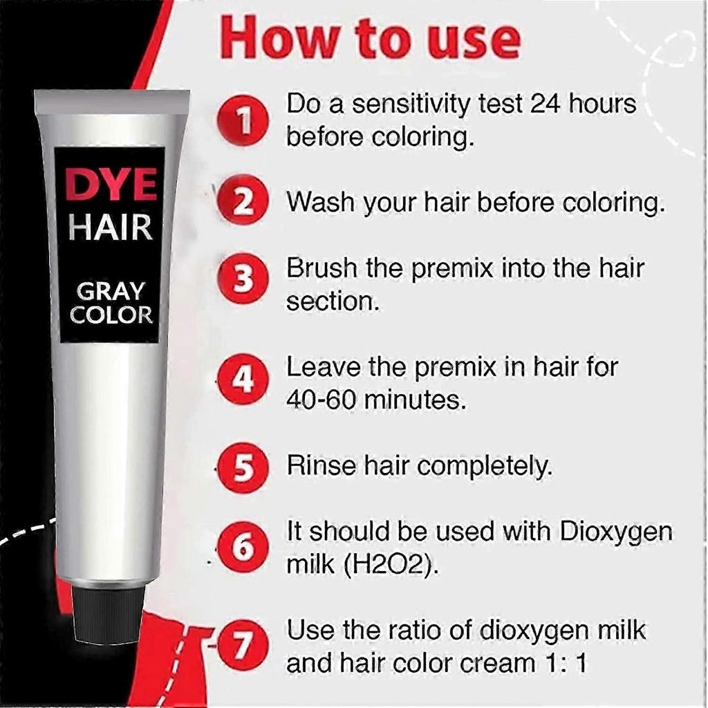 2024 New Silver Gray Natural Hair Dye Cream, Silver Gray Hair Dye, Silver Gray Hair Dye For Dark Hair