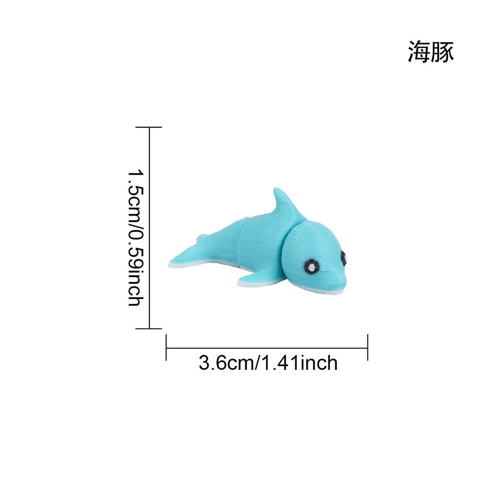 3D Printed Articulated Dolphin Toy for Kids Cute Small Animal Figure
