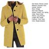 Women Winter Overcoat Single-breasted Retro Stand Collar Long Sleeves Buttons Cardigan Mid Length Spring Autumn Outdoor Woolen Coat
