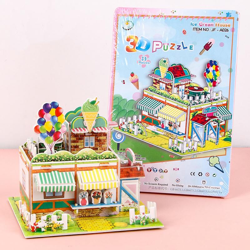 3D Foam Puzzle Set Childrens Building Toy Creative Diy Craft Educational Activity Kit for Kids 3-6Years Small Blocks Gift