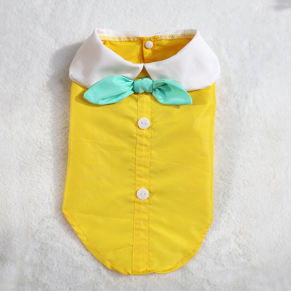 

Dog Anti-hair Clothing Spring/Summer Thin Cat Cute Shirt Cartoon Dinosaur Fresh Small Dog Teddy Pet XS білий