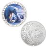 Rare animal coins, collectible gifts, colorful, polar bear collectible commemorative coins, medals, badges