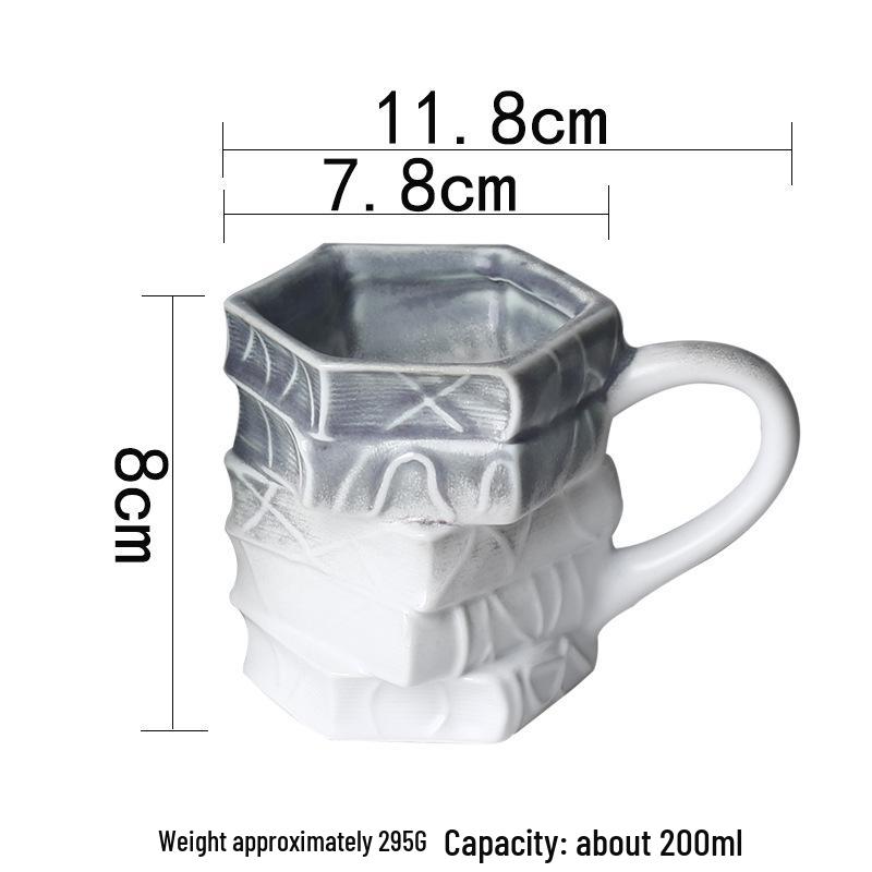 Stackable Ceramic Coffee Cup with Unique Shape