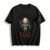 Vintage Bart Totenkopf Rasierer Druck Lässiges Rundhals-T-Shirt Reines Baumwoll-T-Shirt