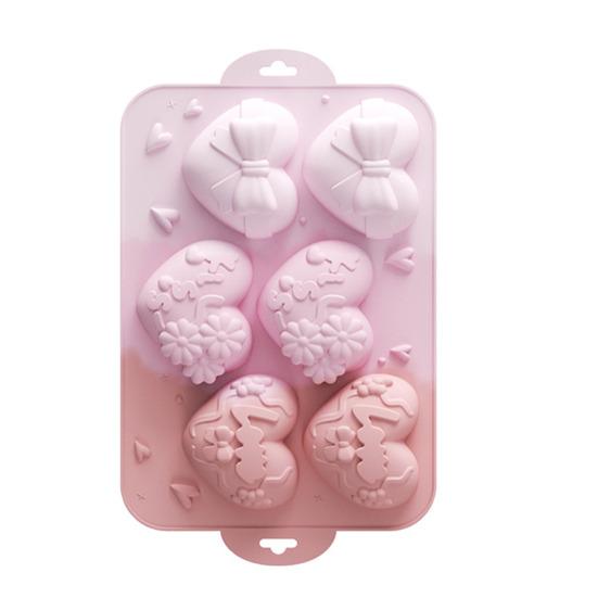 

Шоколадна форма у формі серця Харчовий клас Можна мити в посудомийній машині Антипригарна Без BPA Форма для торта Візерунок до Дня святого Валентина Силіконова форма C